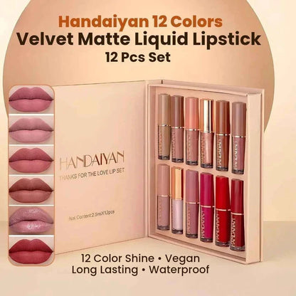 Handaiyan Velvet Matte Liquid Lipstick Set 12Pcs