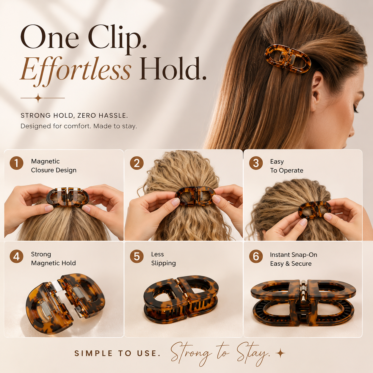 Veloura™ Magnetic Claw Clip