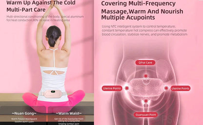 TranquiVibe™ CrampSoothe: Dynamic Heat & Massage Therapy Pad for Period Pain Relief