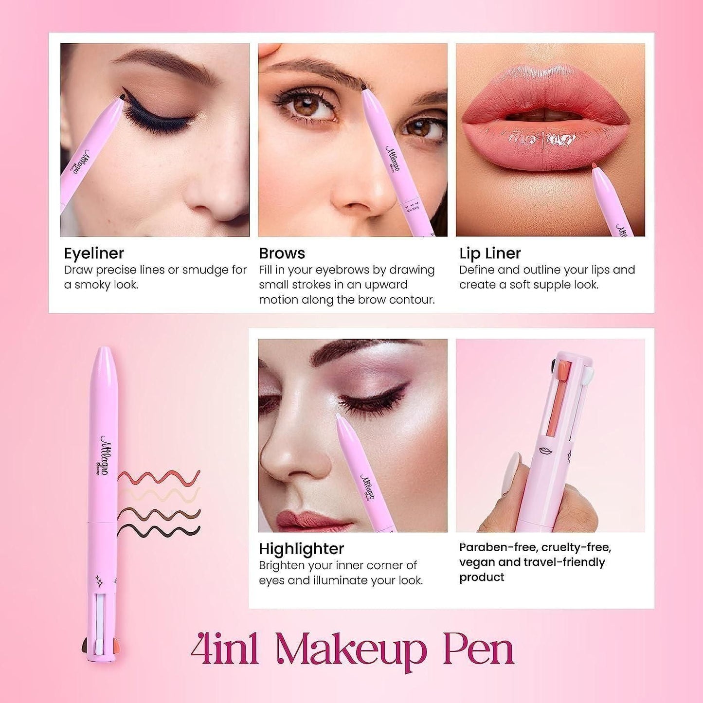 Beauty On-The-Go 4 IN 1 Makeup Pen